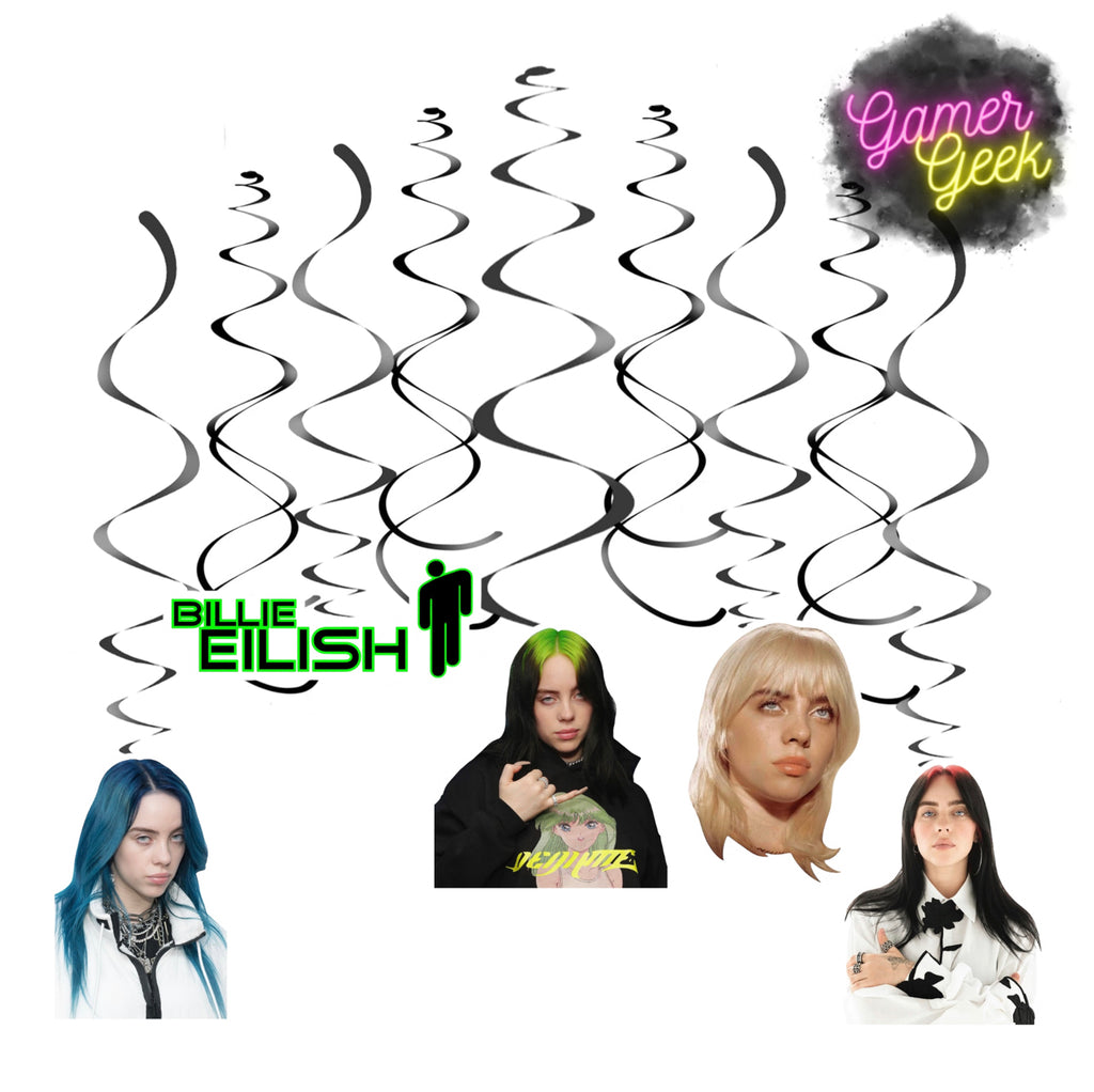 Billie E Inspired Party Package | Hanging Spirals, Cupcake Picks, Confetti, Straws