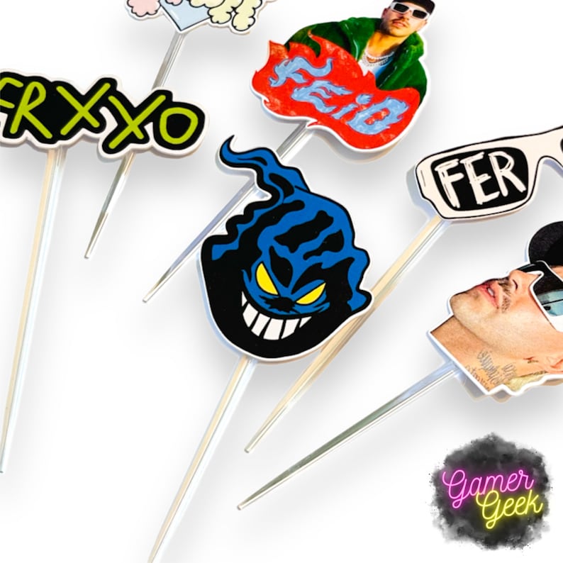 Feid Ferxxo Inspired Cupcake Picks/ Toppers | Set Of 12, 24
