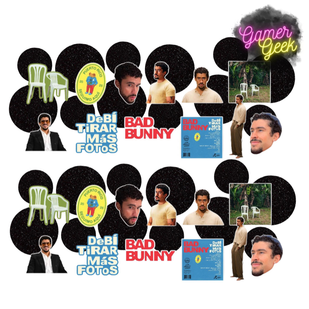 Bad Conejo Malo DTMF Inspired Party Package | Hanging Spirals, Cupcake Picks, Confetti, Straws