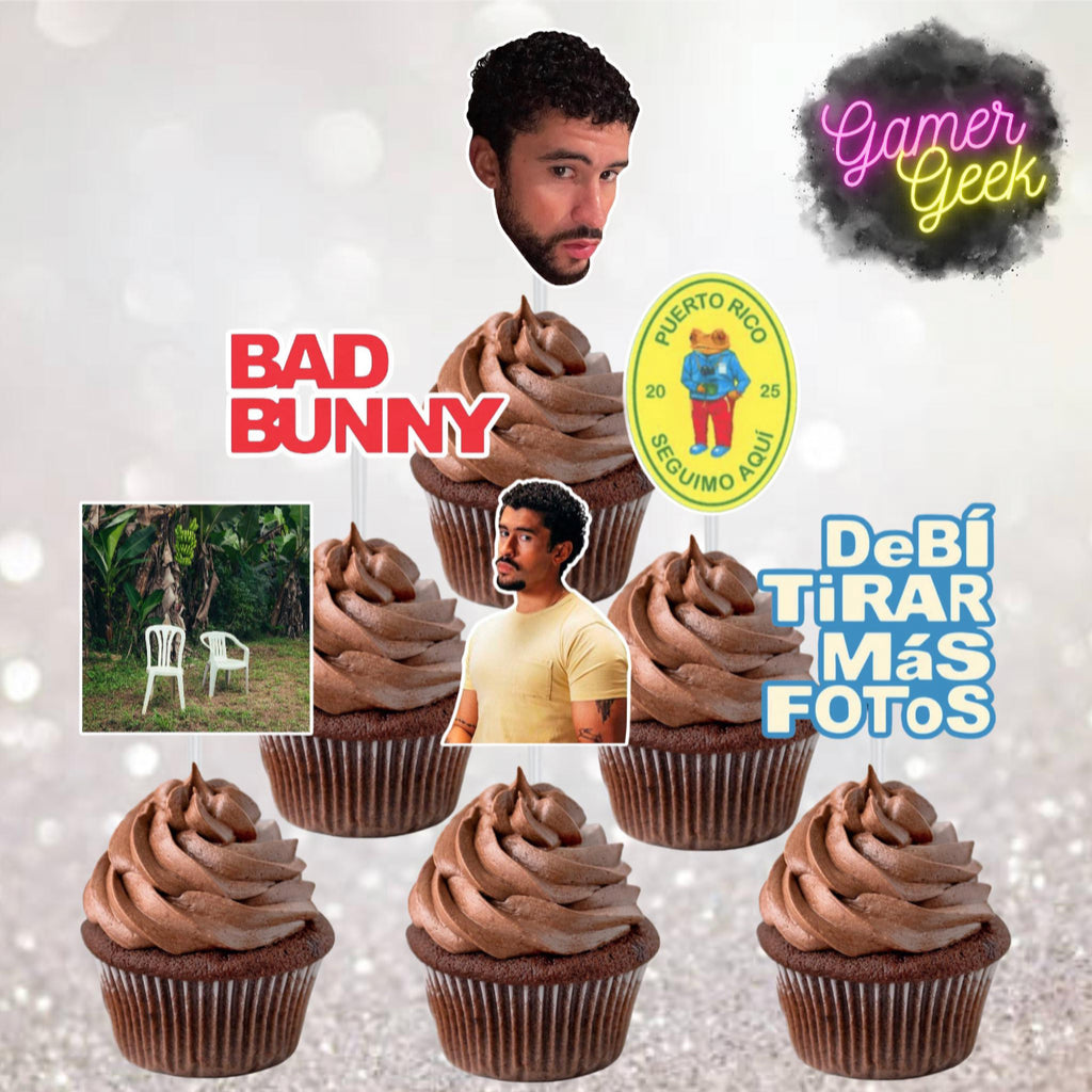 Bad Conejo Malo DTMF Inspired Party Package | Hanging Spirals, Cupcake Picks, Confetti, Straws