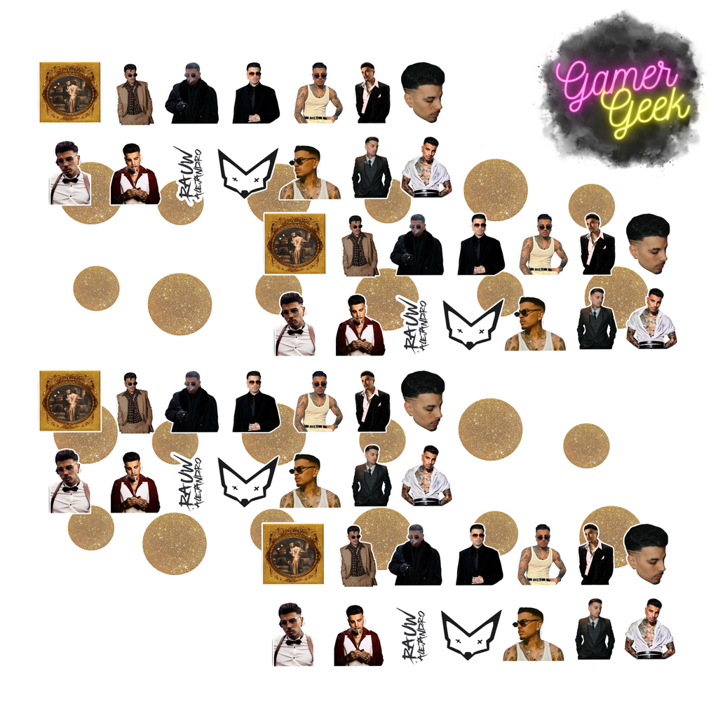 Rauw Cosa Nuestra Inspired Party Package | Hanging Spirals, Cupcake Picks, Confetti, Straws