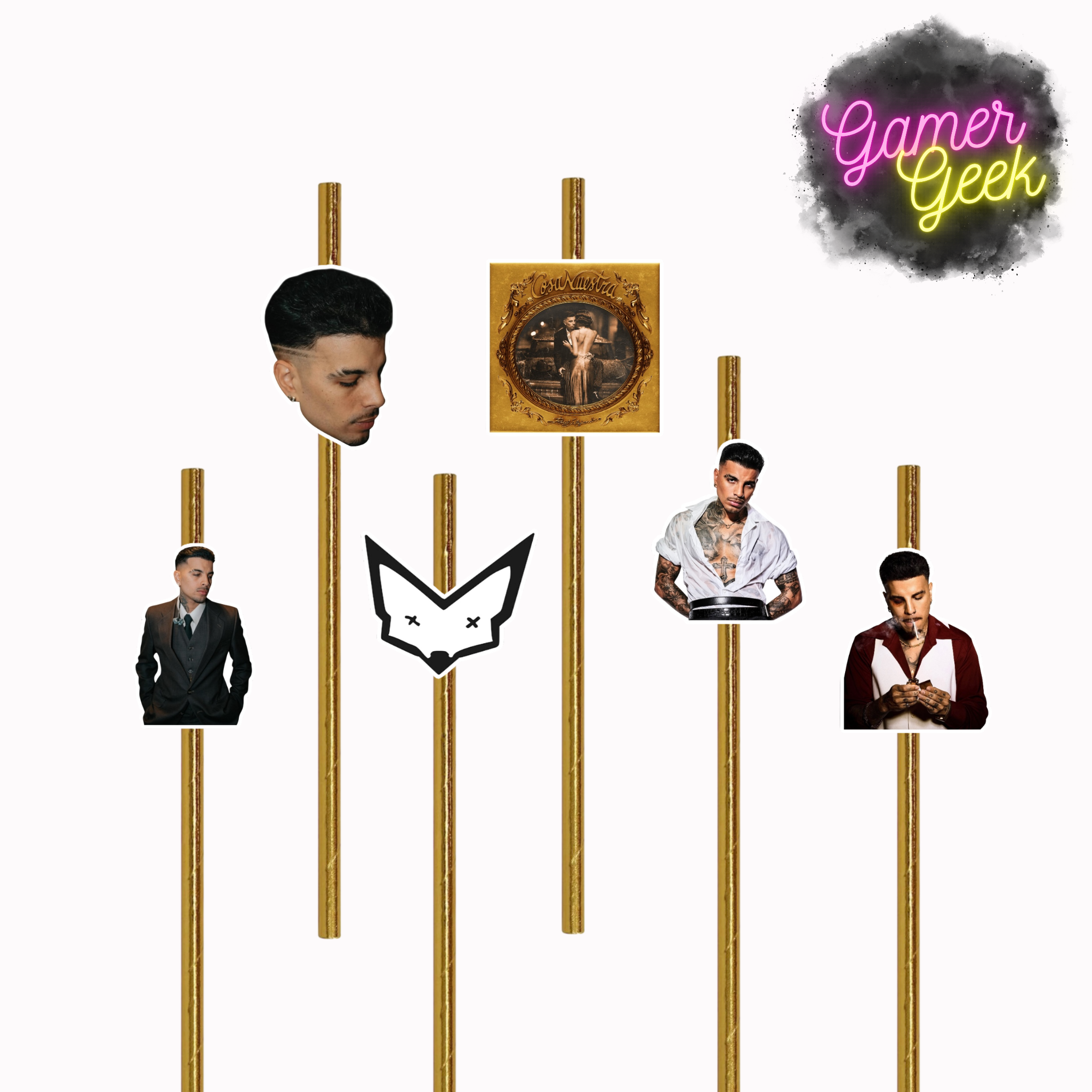 Rauw Cosa Nuestra Inspired Party Straws