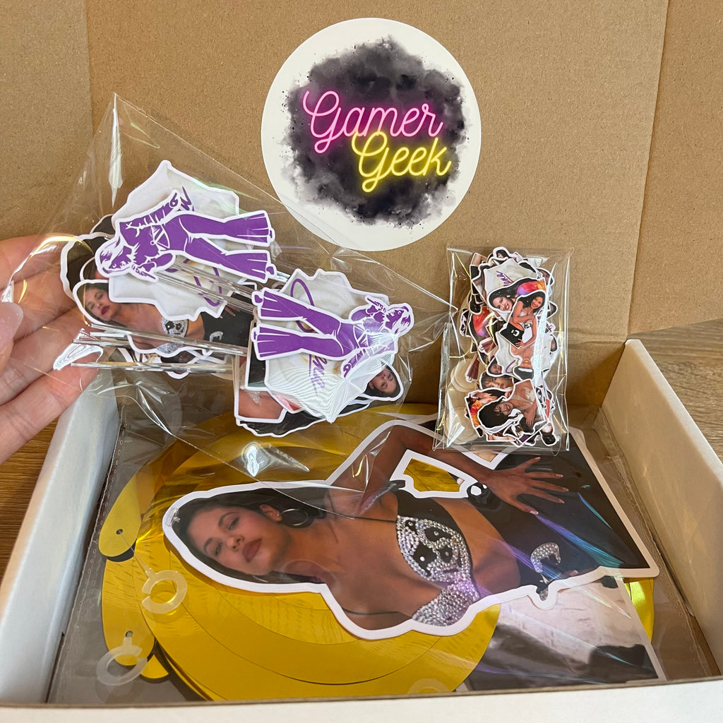 Selena Inspired Party Package | Hanging Spirals, Cupcake Picks, Confetti, Straws